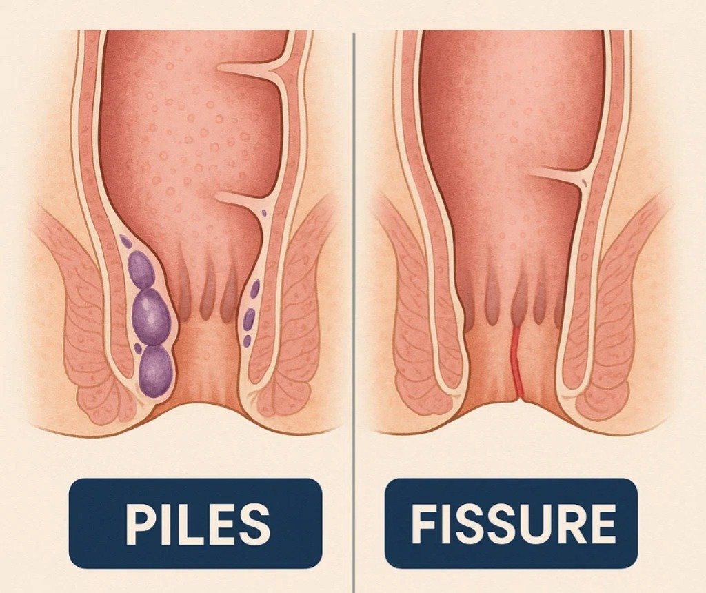 Image of Difference Between Piles and Fissure