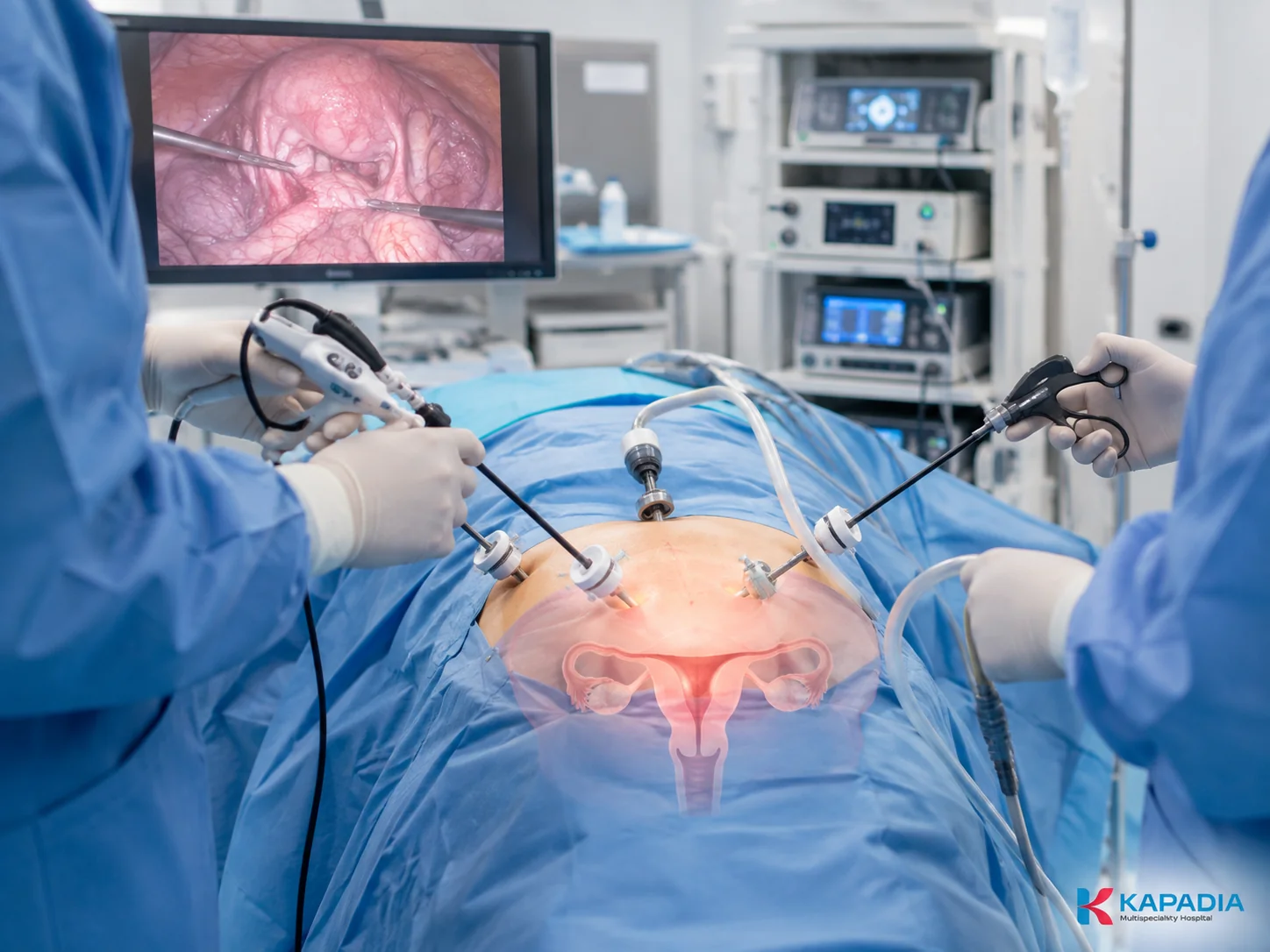 Laparoscopic hysterectomy performed by the gynaecology team at Kapadia Multispeciality Hospital, Mumbai