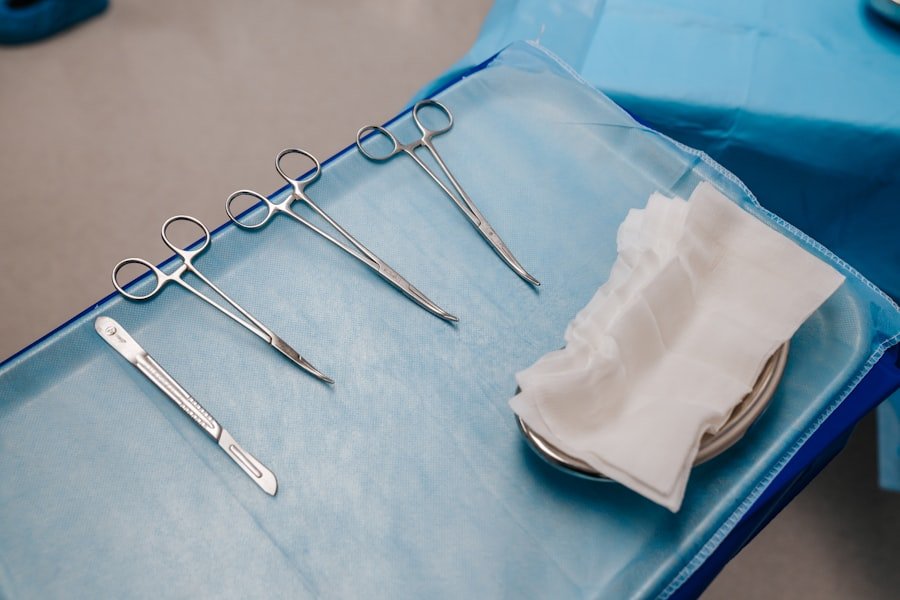 Sterile surgical instrument set prepared in the operating theatre at Kapadia Hospital, Mumbai